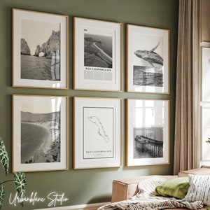 Baja California Sur Prints Set of 6 | Black And White Wall Gallery Prints | Cabo San Lucas Arch | Todos Santos | Bahía de Loreto Park