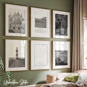 Devon Prints Set: Black and White Gallery Wall Art (Digital Download)