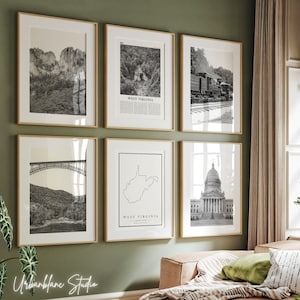 West Virginia Schwarz-Weiß Foto-Abzüge: US Bundesstaates Wahrzeichen (Digitaler Download)