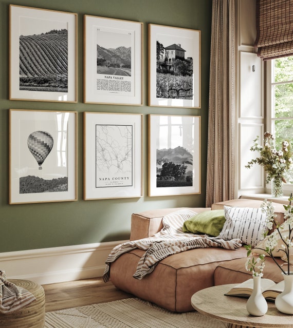 Napa Valley Black and White Photo Gallery Prints (Digital Download)