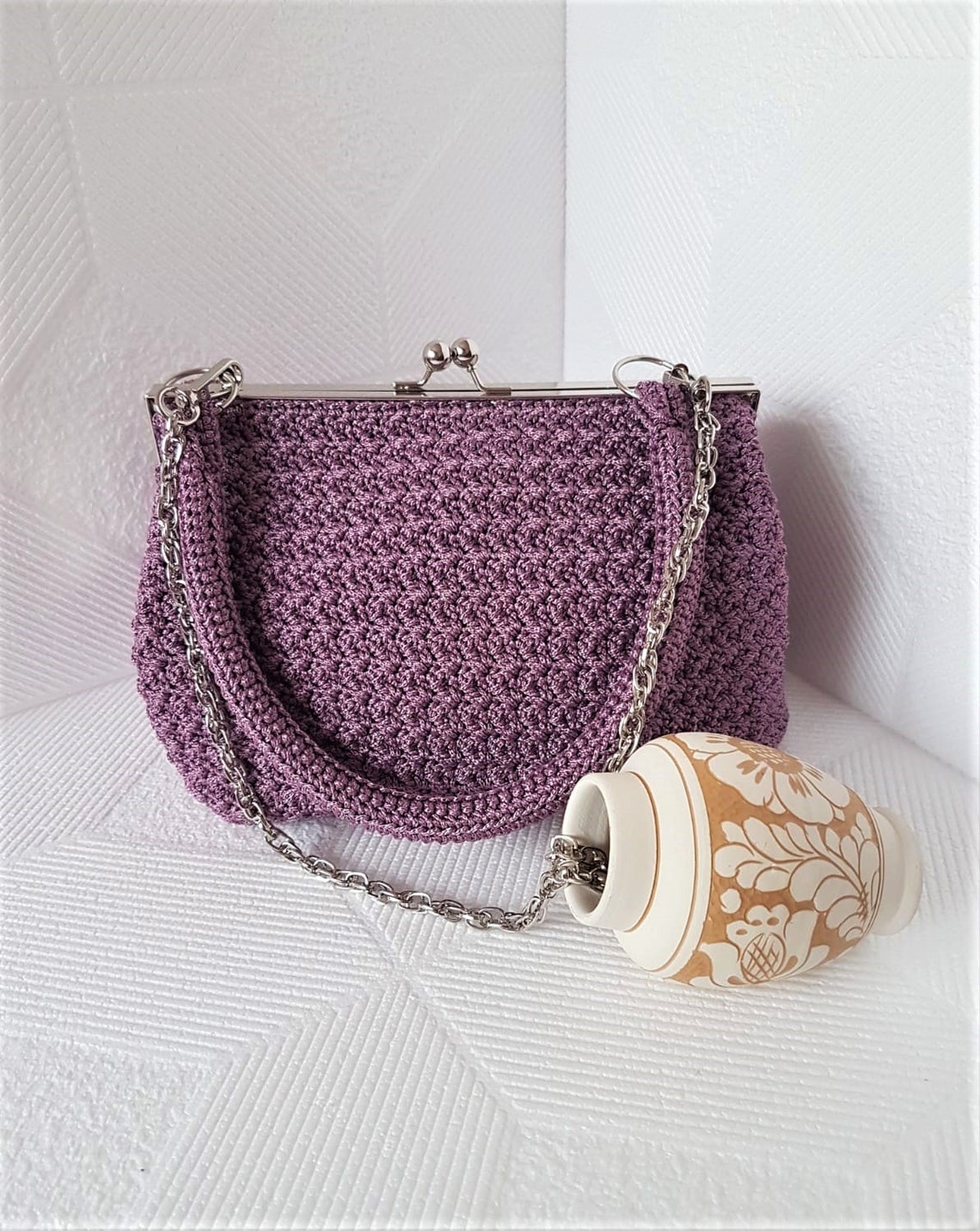 Purple Bag II Shoulder Bag Handbag Hand Made Bag Ladies - Etsy