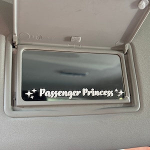 Passenger Princess Car Mirror Decal - Cute Rear View Mirror Decal