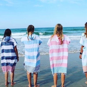 Surf Poncho Hoody Changing Towel Handmade 100% Sustainable image 1