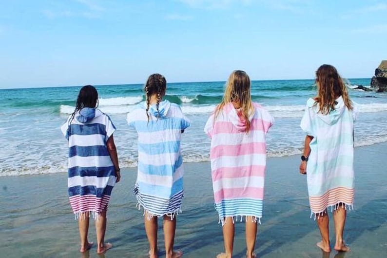 Surf Poncho Hoody Changing Towel Handmade 100% Sustainable image 1