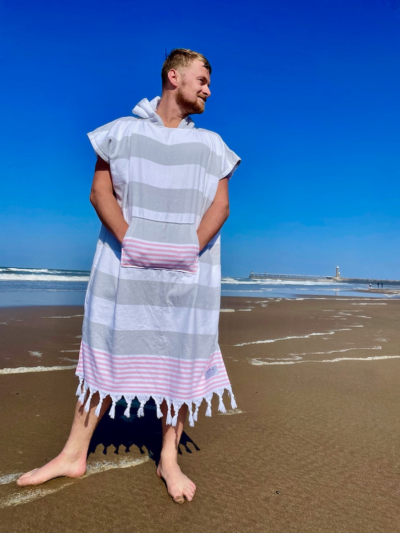 Surf Poncho Hoody Changing Towel Handmade 100% Sustainable image 2