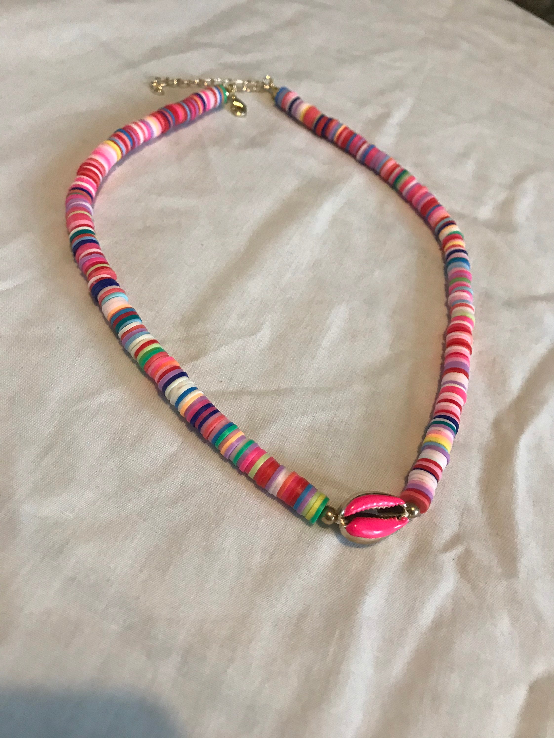 Handmade NecklaceClay Beaded Multi Coloured Etsy