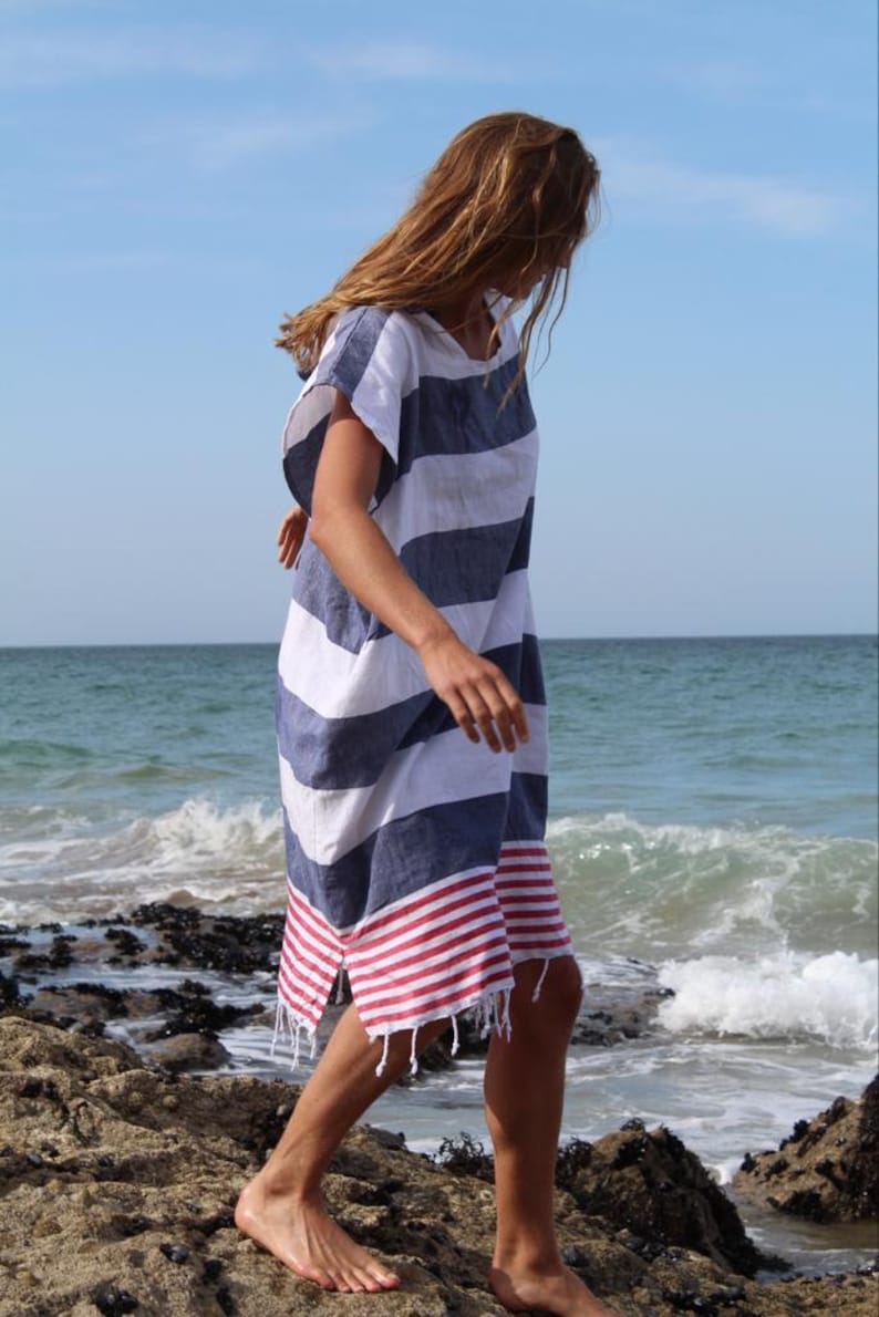 Surf Poncho Hoody Changing Towel Handmade 100% Sustainable image 4