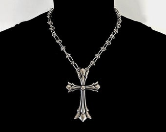 VENGEANCE --- Stainless Steel Barbed Wire Cross Necklace