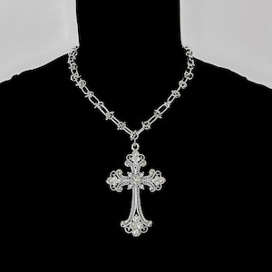 DEVOTED TO ME --- Stainless Steel Barbed Wire Cross Charm Necklace