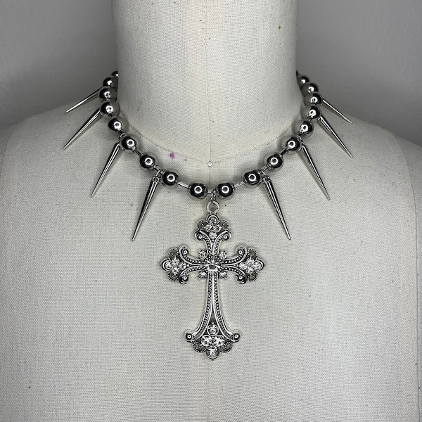 BLESSED --- High Quality Stainless Steel Cross Spike Necklace
