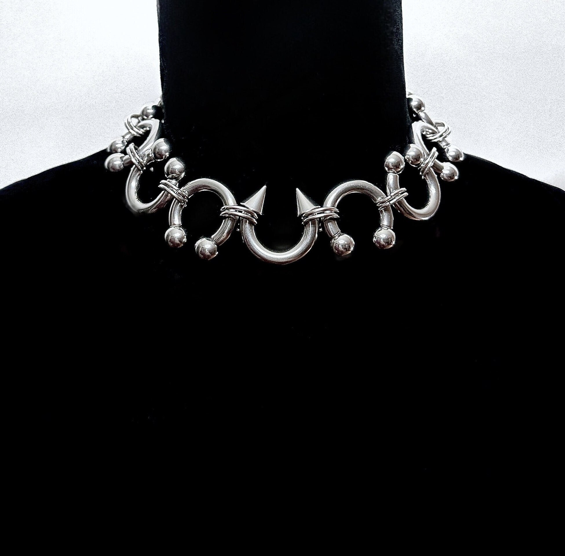 ohtnyc ネックレス　BARBELL PIERCING CHOKER BARBELL PIERCING NARROW CHOKER – OHTNYC