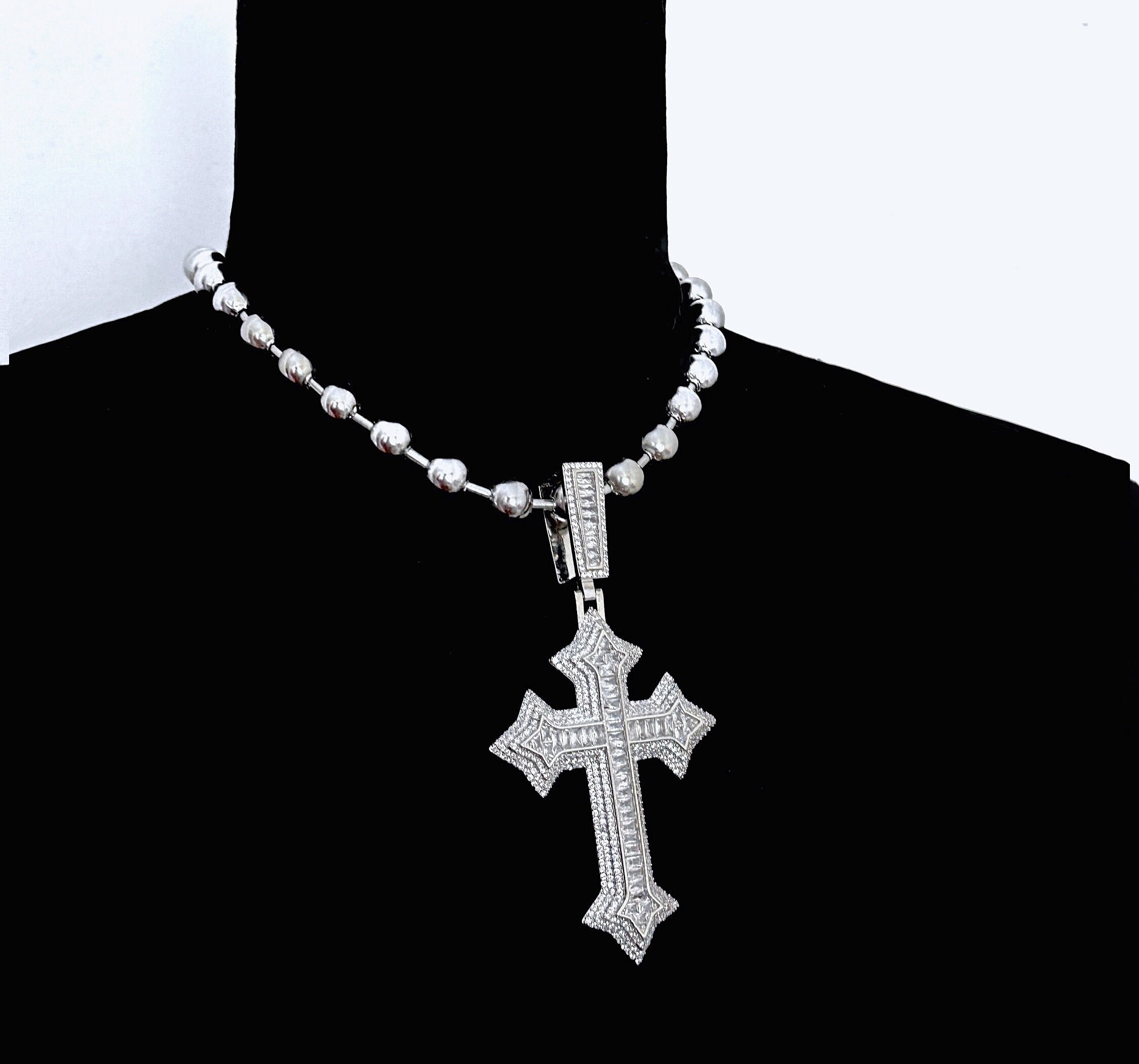 ICONIC - Stainless Steel Ball Chain With Iced Out Cubic