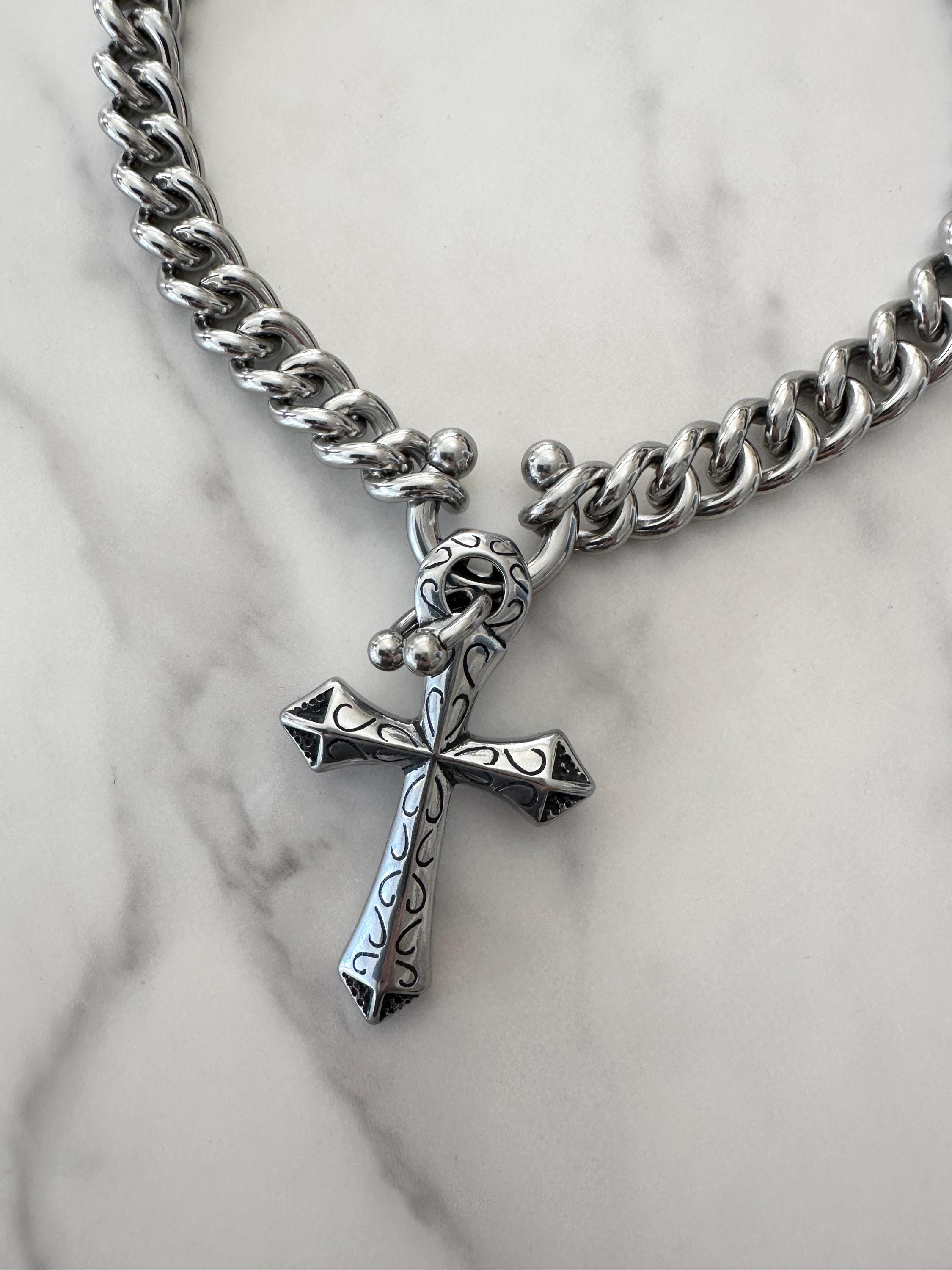 Y2k Double Cross Necklace - Etsy