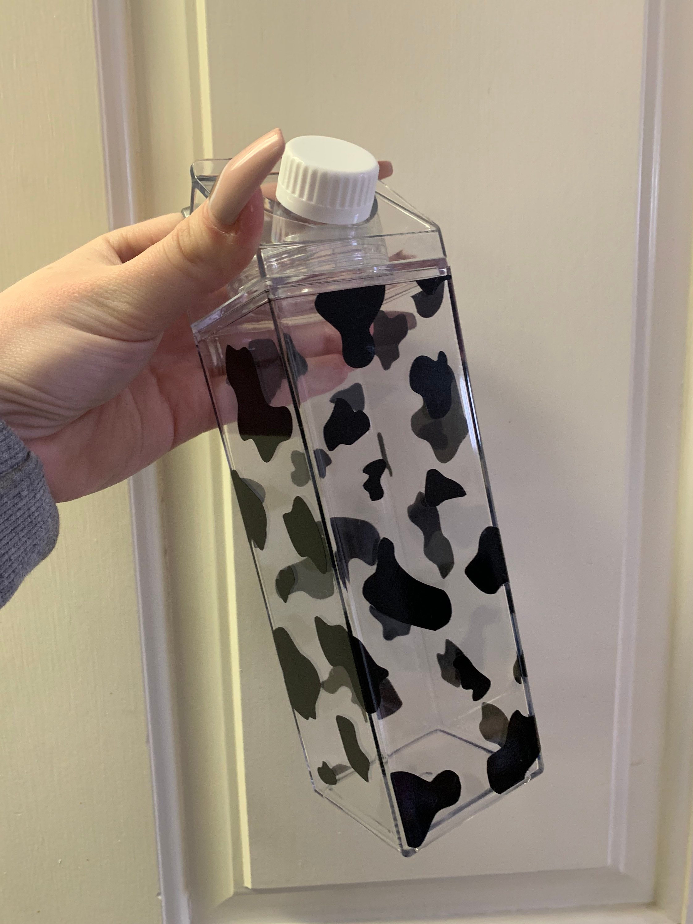 cow print gallon water bottle