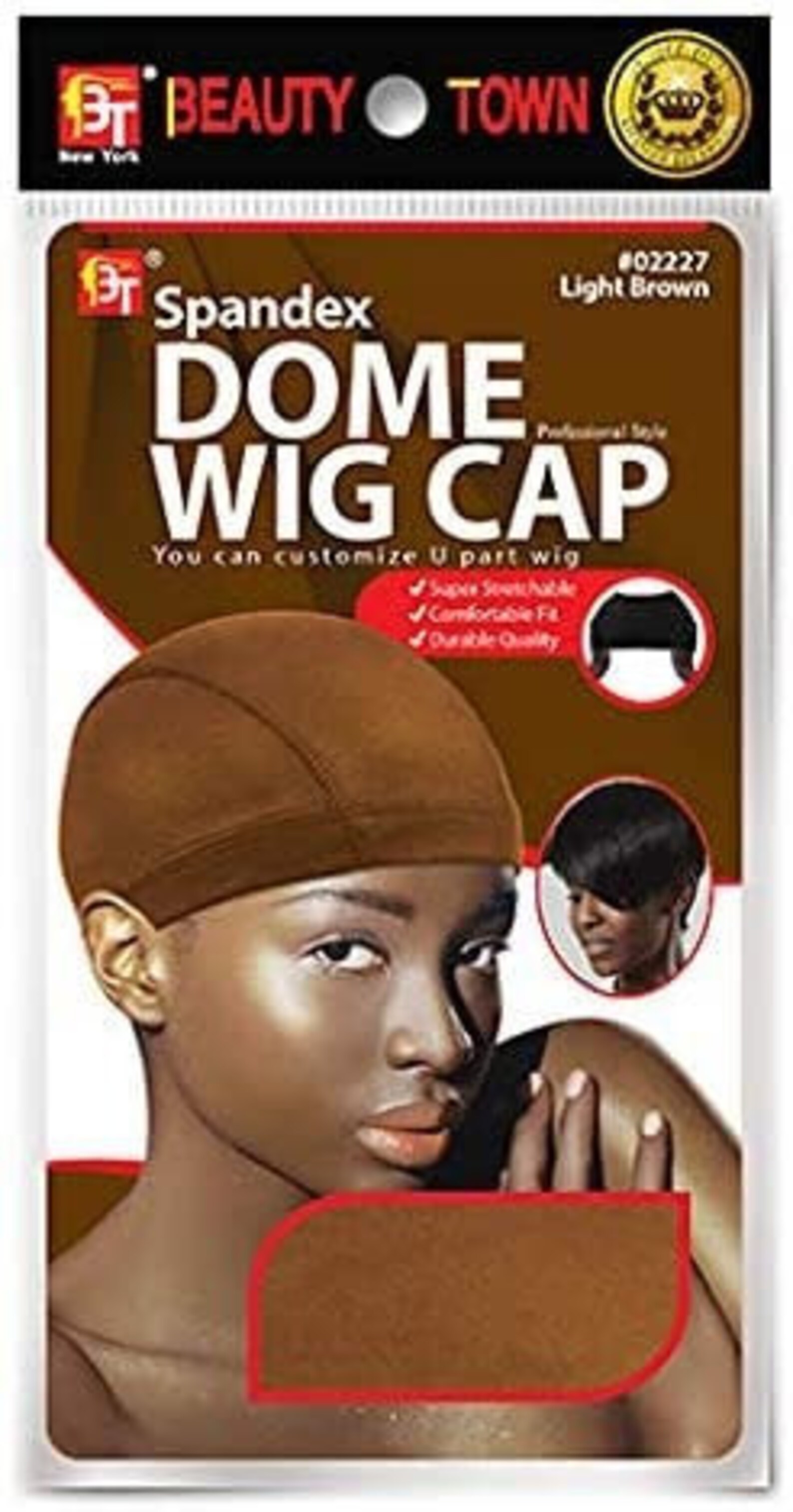 Brown Stretchy Dome Cap, DIY Spandex Wig Cap, Skull Cap for Wig Making