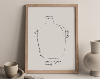 Poster Zeichnung "Make me a vessel" - Schwarz weiß, minimalistisch, christlich, Skizze