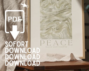 Christliches Poster "Peace" Sofort Download PDF - Karamellkunst