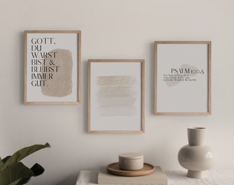 3er Set Christliche Poster - Bibelvers Poster Set Neutral