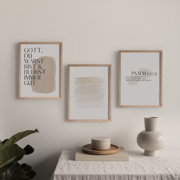 3er Set Christliche Poster - Bibelvers Poster Set Neutral