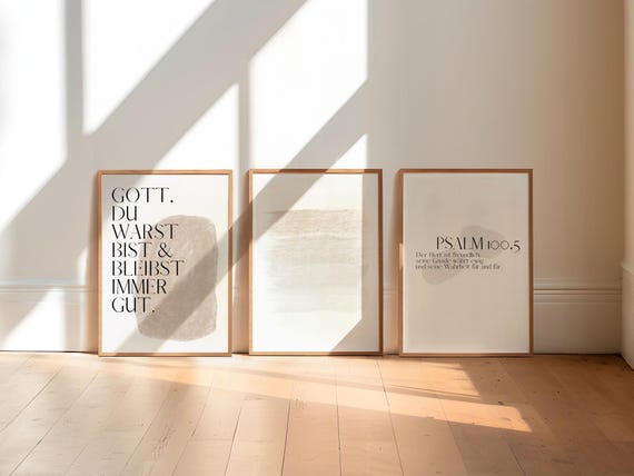 3er Set Christliche Poster - Bibelvers Poster Set Neutral