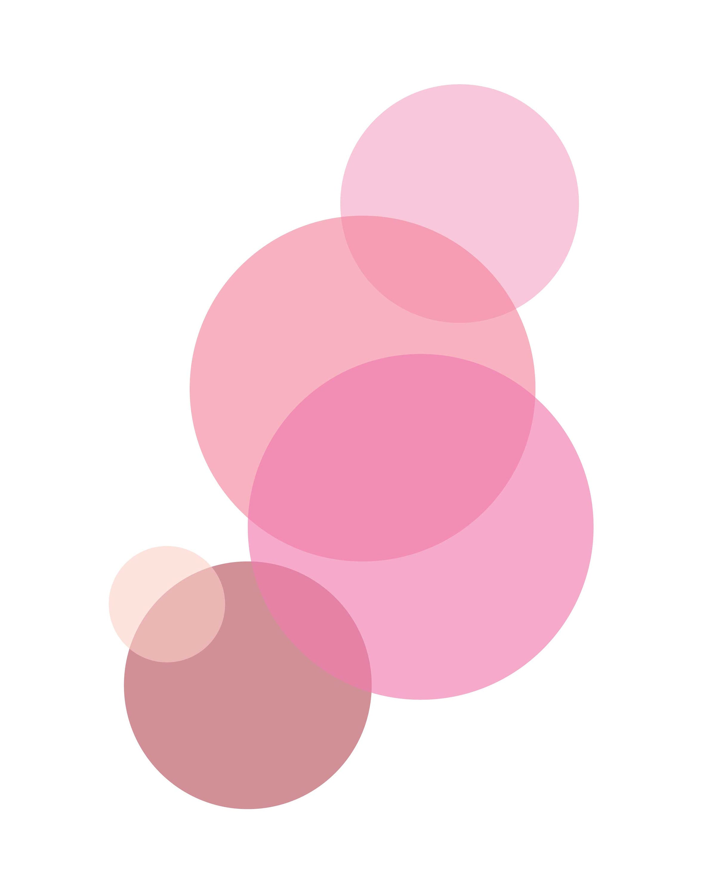 Pink Circles Abstract Digital Print Etsy