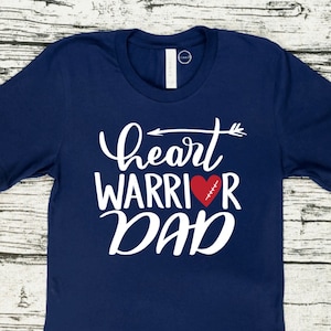 Heart Warrior Dad Short Sleeve Shirt | Men&#39;s Transplant Awareness | Organ Donation | Congenital Heart Disease |  Gift For Father | HCM CHD