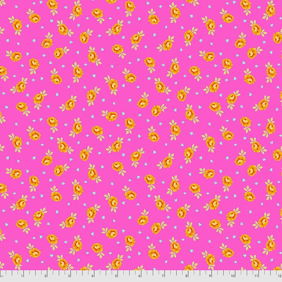 Baby Buds Tula Pink Curiouser and Curiouser 100 percent cotton High Quality Quilting Fabric sold by the yard.