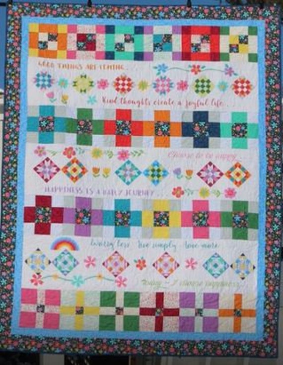 Panel Choose To Be Panel of 3 rows 62x42 - will make a nice Lap size Quilt.