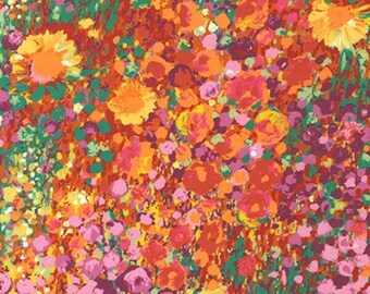 Colorful Wideback 108" PAINTERLY PETALS fabric sold by the cut