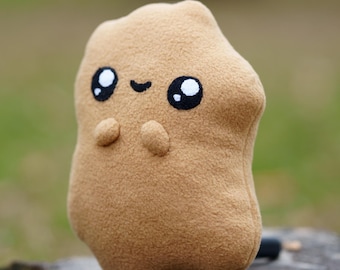 Funny Chicken Nugget Plush Toy with Cute or Angry Face – Soft Kawaii Nugget Plushie for Kids or Adults – Unique Food Lover Gift Idea