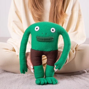 Smiling Friends Plush, MR Frog Plush Toys Handmade Soft Toy - made to order