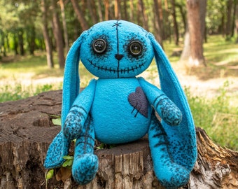 Creepy Bunny Plush, Valentine's Day Toy, Easter Bunny Doll 11 in