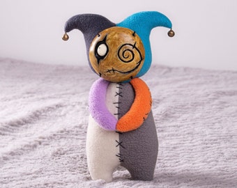 Jester Plush Toy Handmade Jester Doll, Made To Order