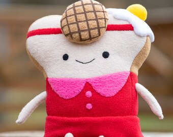 Toast Princess Plush - Handmade Soft Toy, Soft Fleece Bread Princess Toy for Kids or Fans – Adorable Cartoon Style Stuffed Plushie