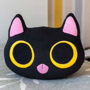 Black Cat Plush Toy, Custom Gray Cat Toys Handmade Cat Pillow - Christmas Gifts