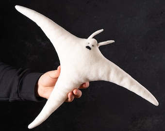 Sky Mantas Plush inspired by Trevor Henderson, Handmade Soft Toy 13.7"