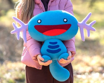 Wooper Plush - Handmade Soft Toy inspired by Wooper, Custom Plushie - Made To Order 20in