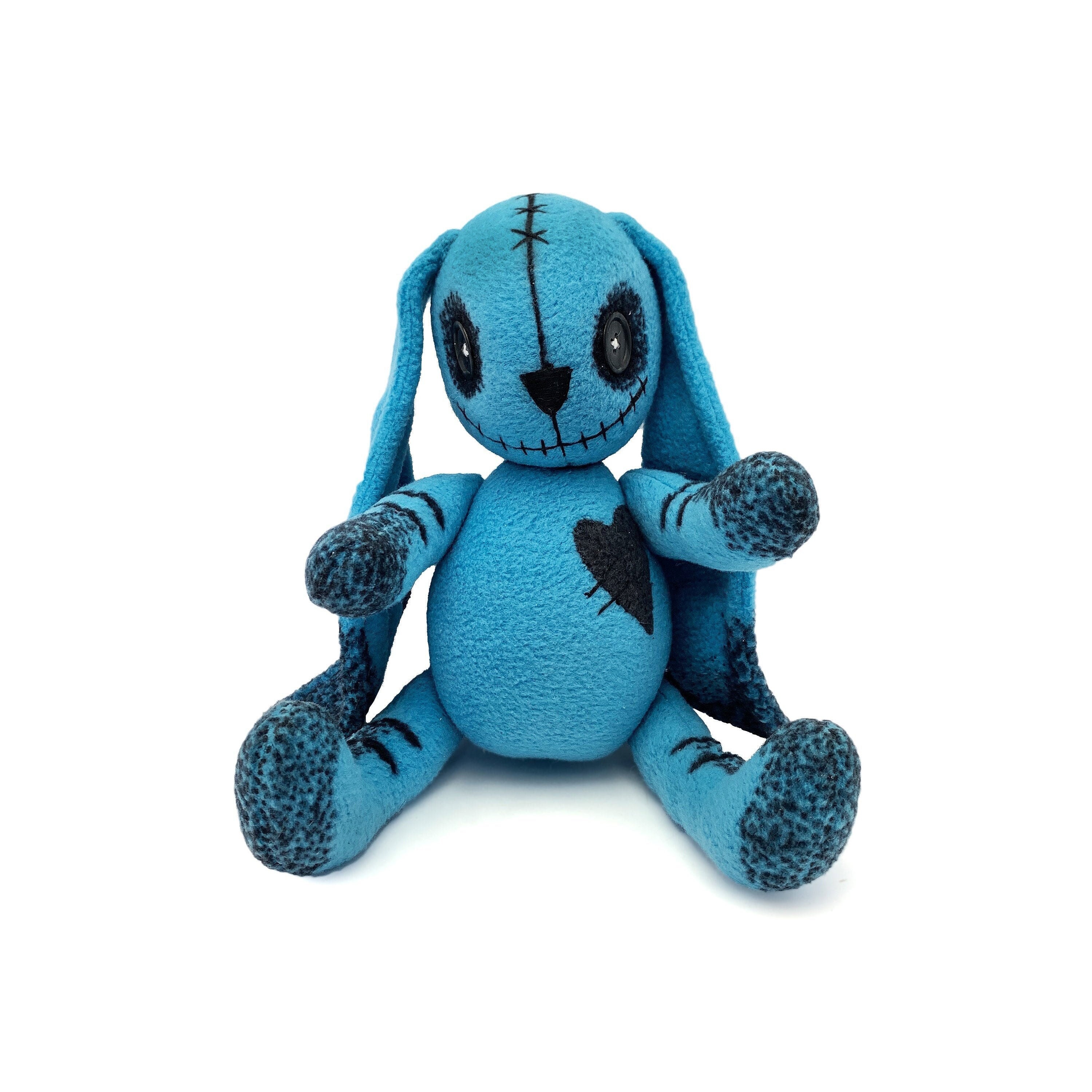 Get Your Quirky On with our Cute Gothic Rabbit Plush Toy - Perfect for Fans  of Alternative Style and Dark Aesthetics - 10 Inches of Soft, Adorable
