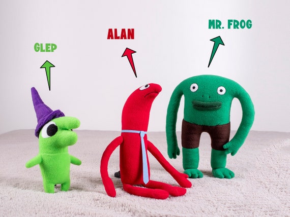 Smiling Friends Glep Alan MR Frog Plush Handmade Soft Toy 