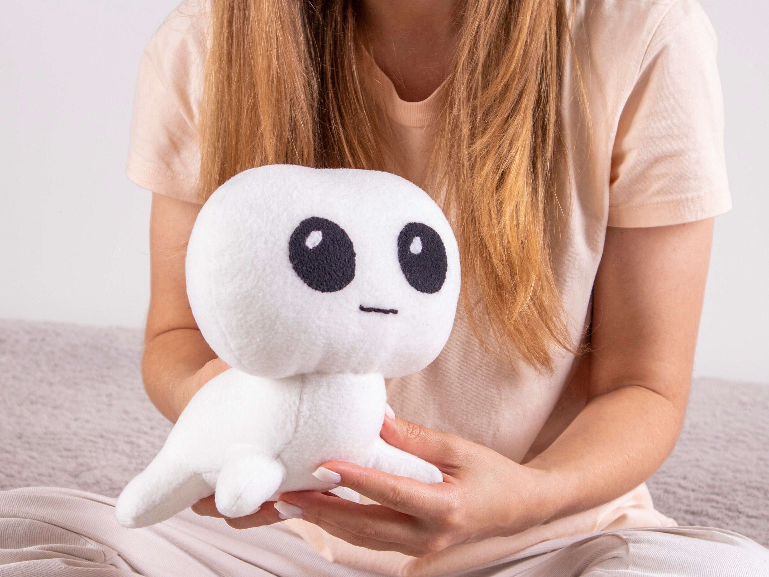 New Thy Creature Plush White Big Eyes Tbh Creature Plush Game