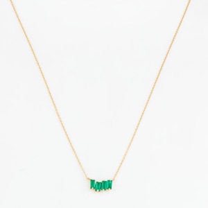 Silver Buggette Emerald Necklace, Emerald Jewelry, gift for her, birthday gift, Anniversary gift, May Birthstone Necklace , Emerald Pendant.