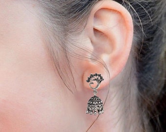 92.5 sliver handmade earring, Ethnic earring, Mother day gift, Peacock earring, Gift for her, Indian Traditional Earring. Antique earring
