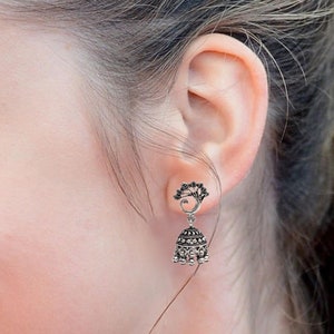 92.5 sliver handmade earring, Ethnic earring, Mother day gift, Peacock earring, Gift for her, Indian Traditional Earring. Antique earring