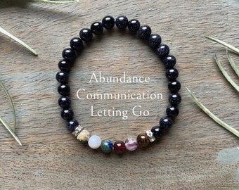 Genuine Capricorn Zodiac Healing Crystal Astrology Gemstone Bracelet, Abundance, Communication, Letting Go,
