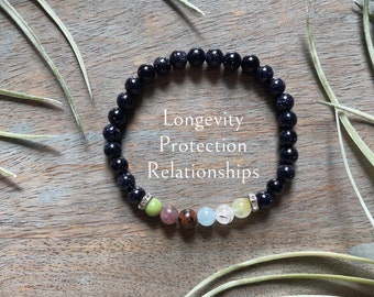 Genuine Libra Zodiac Healing Crystal Astrology Gemstone Bracelet, relationships, protection, lepidolite, prehnite, mahogany obsidian,