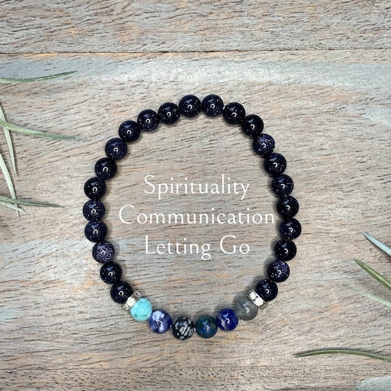 Genuine Sagittarius Zodiac Healing Crystal Astrology Gemstone Bracelet, Spirituality, Communication, Letting Go,