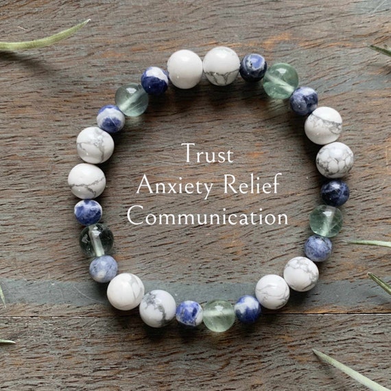 Genuine Virgo, Gemini, Howlite, Fluorite, Sodalite, Mercury Planet, Zodiac Healing Crystal Gemstone Bracelet, , , Trust, Communication,