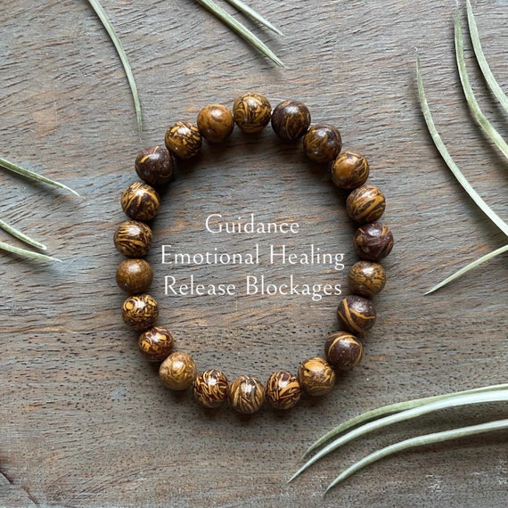 Genuine Script Jasper Healing Crystal Gemstone Bracelet 8mm, Yoga Jewelry, guidance, release blockages, heal emotional issues, handmade,