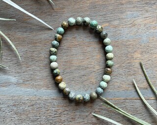 Bracciale In Cristallo Turchese Africano 8 Mm – Perle Di Pietra Naturale Con Ciondolo Albero Della Vita