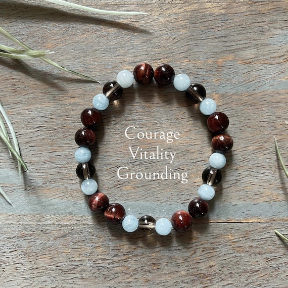 Healing Crystal Astrology Mars Planetary Bracelet Aries, Courage, Vitality, Stamina, Passion, Grounding.